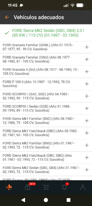 Junta de admisión Ford Pinto