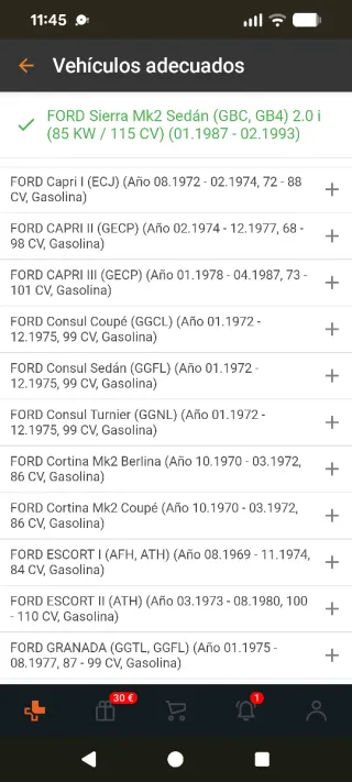 Junta de admisión Ford Pinto