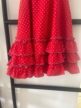 Traje Flamenca Niña Rojo Lunares