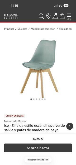 4 Sillas Comedor Plástico y Madera