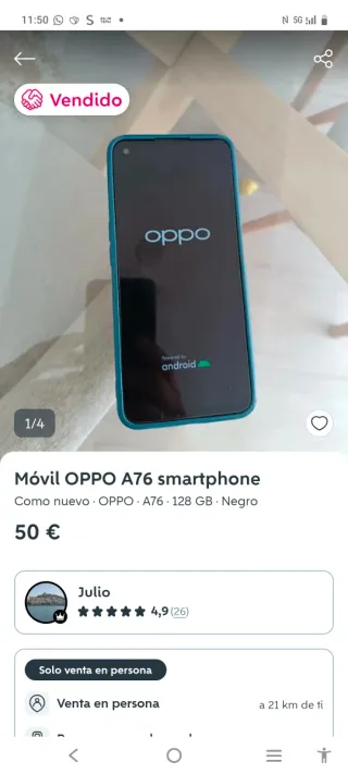 Cellulare OPPO A76 128GB Nero