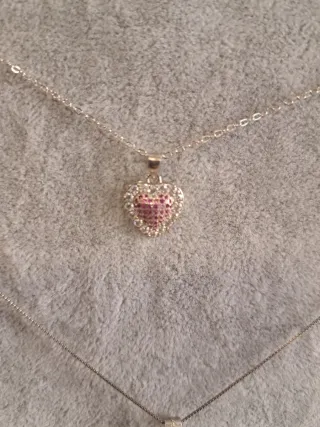 Colgantes Plata Rodiada Corazón y Diente