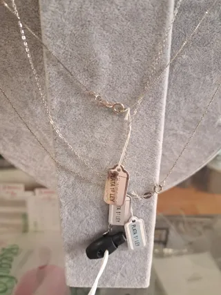 Colgantes Plata Rodiada Corazón y Diente