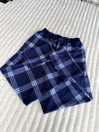 Pantalón pijama cuadros azul talla S