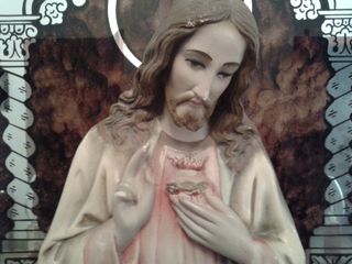 Imagen Sagrado Corazón Muy Antiguo,con luces