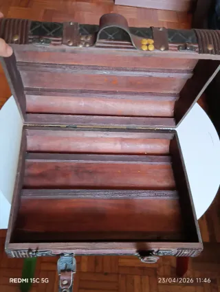 Maletín Vintage Cuero Negro y Marrón