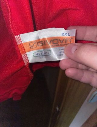 Chándal Givova Talla 2XL Rojo y Negro