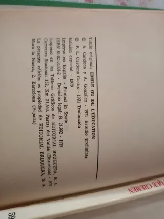 Libro Emilio o la educación
