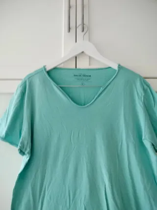 Camiseta Salsa Hombre Talla L Turquesa