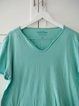 Camiseta Salsa Hombre Talla L Turquesa