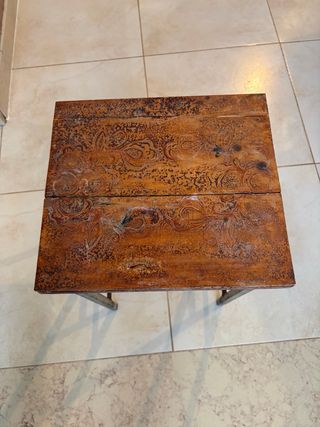 Mesita auxiliar madera y metal