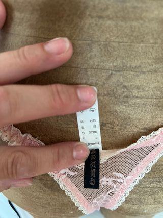 Conjunto lencería encaje rosa