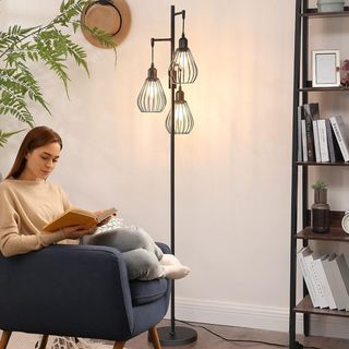 Lampada da Terra LED Vintage Nera