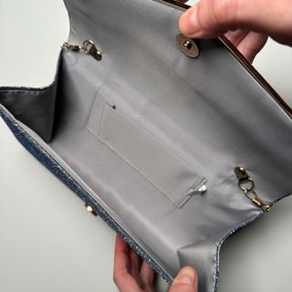 Bolso de fiesta degradado azul/gris plateado