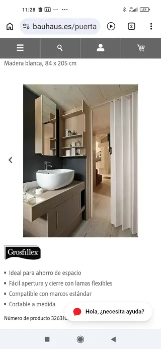 Puerta plegable blanca Grosfillex