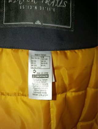 Chaqueta Quechua Talla 3XL Negra y Amarilla