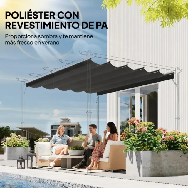 Tettoia Retrattile per Pergola 2,5x2,55m