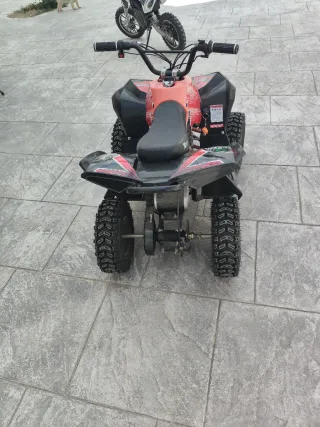 2 Mini Moto Motocross Verde y Quad rojo