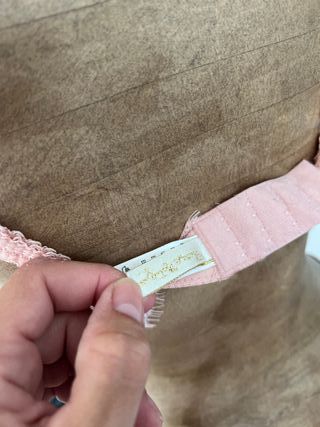 Conjunto lencería encaje rosa