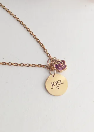 Colgante Mamá y Rosa Oro y Rosa