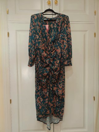 Vestido fiesta midi estampado M