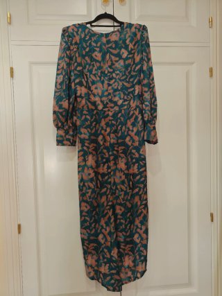 Vestido fiesta midi estampado M