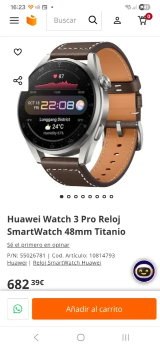 Huawei Watch 3 Pro Correa Marrón/Plata 48mm