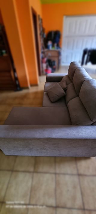 Sofá Cheslong Deslizante, DERECHA Gris. A RECOGER
