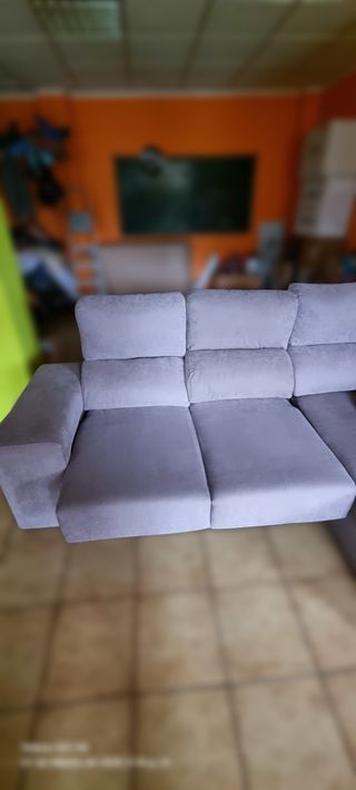 Sofá Cheslong Deslizante, DERECHA Gris. A RECOGER
