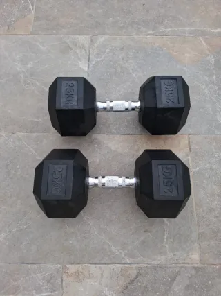 Mancuernas hexagonales 25 kg (par)