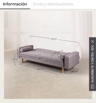 Sofá Cama Amarillo Tela como nuevo 2 Usos