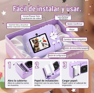 Cámara Instantánea Infantil Morada