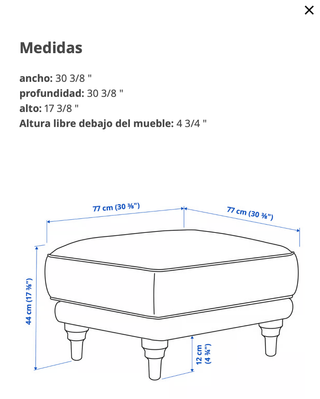 Sofá 3 plazas gris tela + reposapiés
