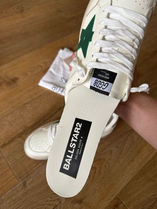 Golden Goose Ballstar 2 Piel Verde Blanco