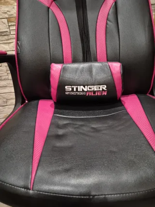 Silla Gamer Negra y Rosa