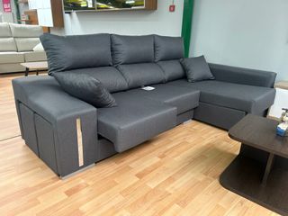 Sofa chaiselongue con arcón + 2 puff , NUEVO