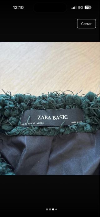 Chaqueta Zara Verde Talla XS a estrenar