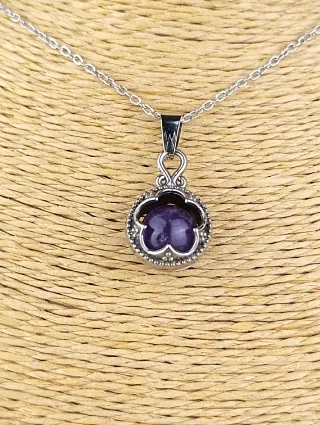 Colgante Gotland Acero Amatista Grande Mod 2