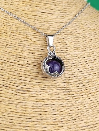 Colgante Gotland Acero Amatista Grande Mod 2