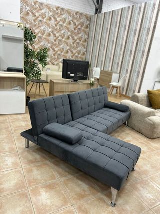 Sofá cama gris oscuro chaiselongue NUEVO