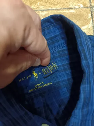 Camisa Ralph Lauren Y2K cuadros azul Hombre