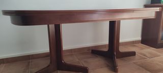 Mesa comedor extensible madera. 180/265 extendida