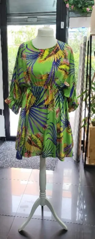 Vestido verde estampado