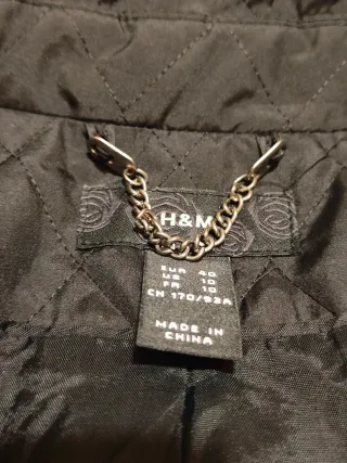 H&M trench soprabito lungo trapuntato donna nero S