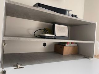 Mueble TV Blanco y Gris Cemento