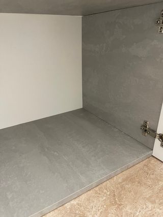 Mueble TV Blanco y Gris Cemento
