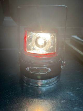 Lámpara Farol Vintage Roja y Plateada