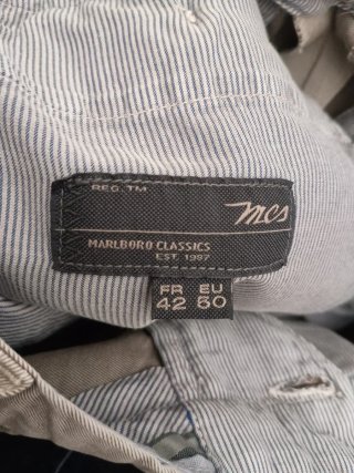 Pantaloni Marlboro Classics W36 Cotone Beige