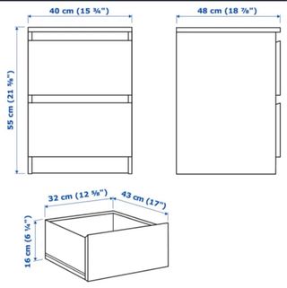 2 Comodini IKEA MALM Rovere scuro