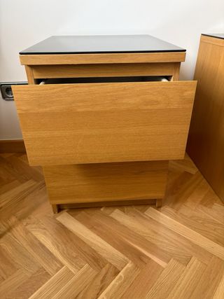 2 Comodini IKEA MALM Rovere scuro